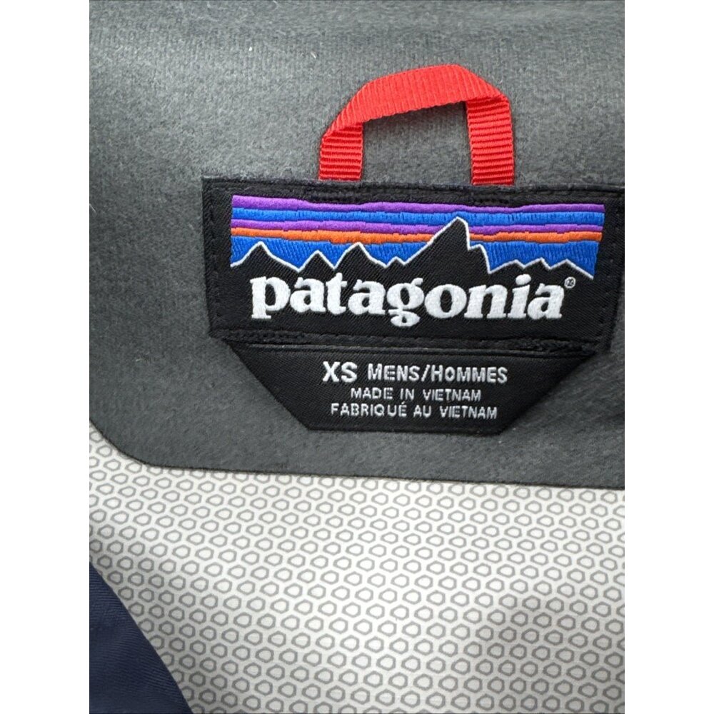 Patagonia Torrentshell Rain jacket H2No Anorak Pullover Hooded Mens XS Blue Red - Picture 3 of 13